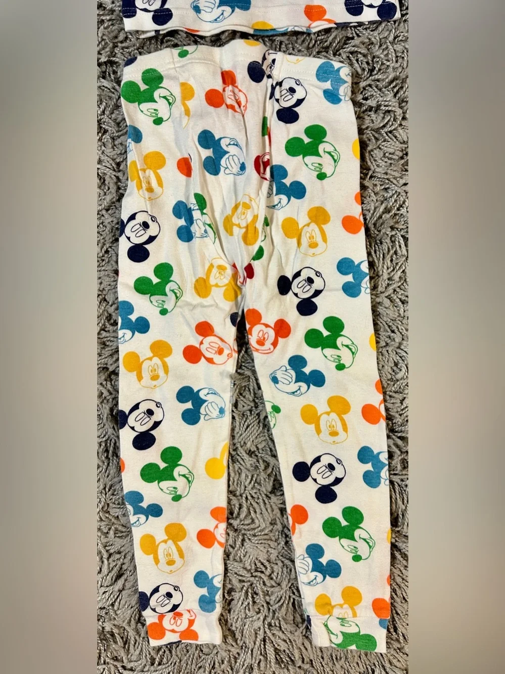 GAP Kids White Pajama Set with Multicolor Mickey Mouse Heads